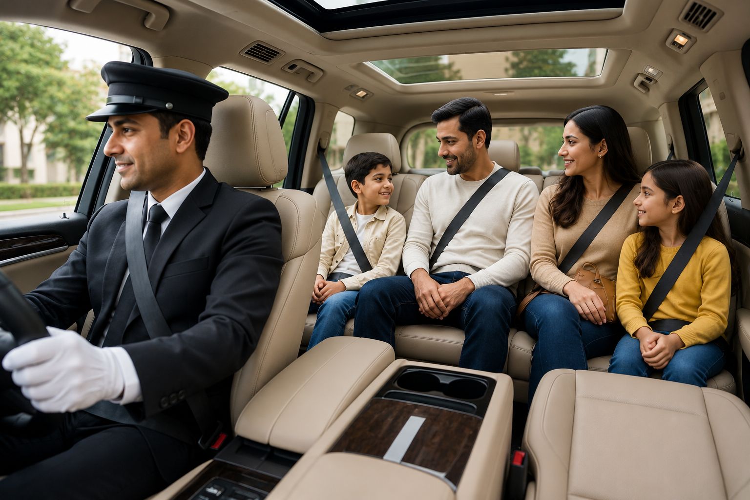 Luxury executive chauffeur vehicle driving past the historic Tower Bridge during a custom London sightseeing tour