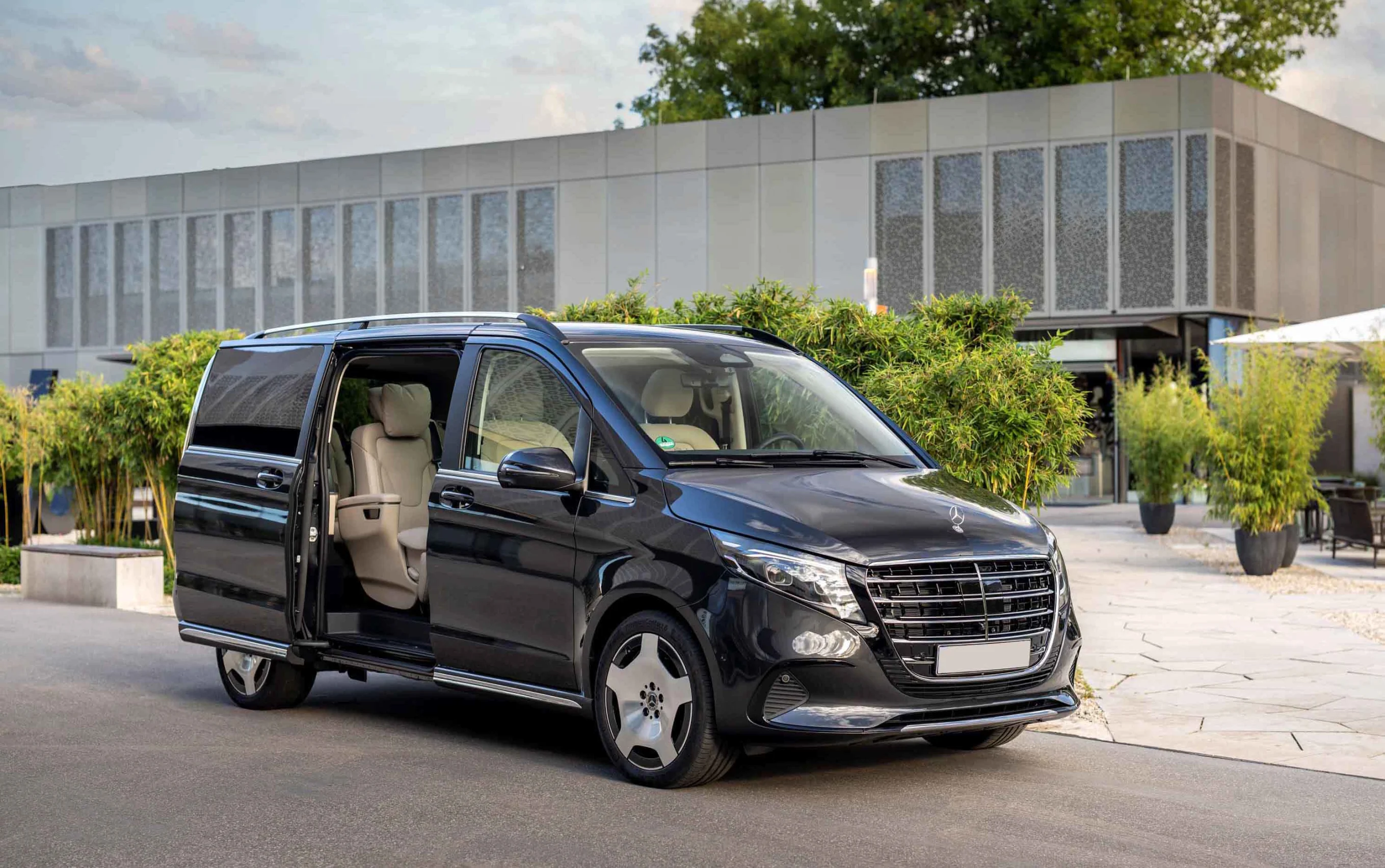 Beautiful landscape view of a luxury chauffeured vehicle driving down a smooth UK highway between major cities