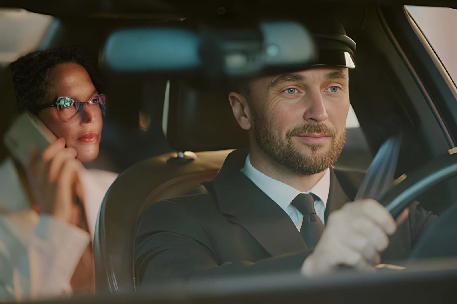 Chauffeur-driven car near Wembley Stadium on event day